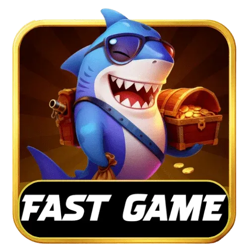Fast games category with cartoon shark
