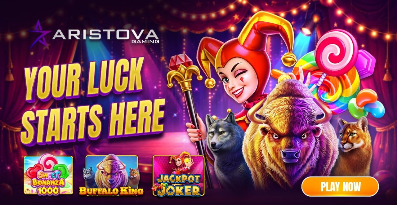 Aristova Gaming collection featuring Sweet Bonanza, Buffalo King and Jackpot Joker themes